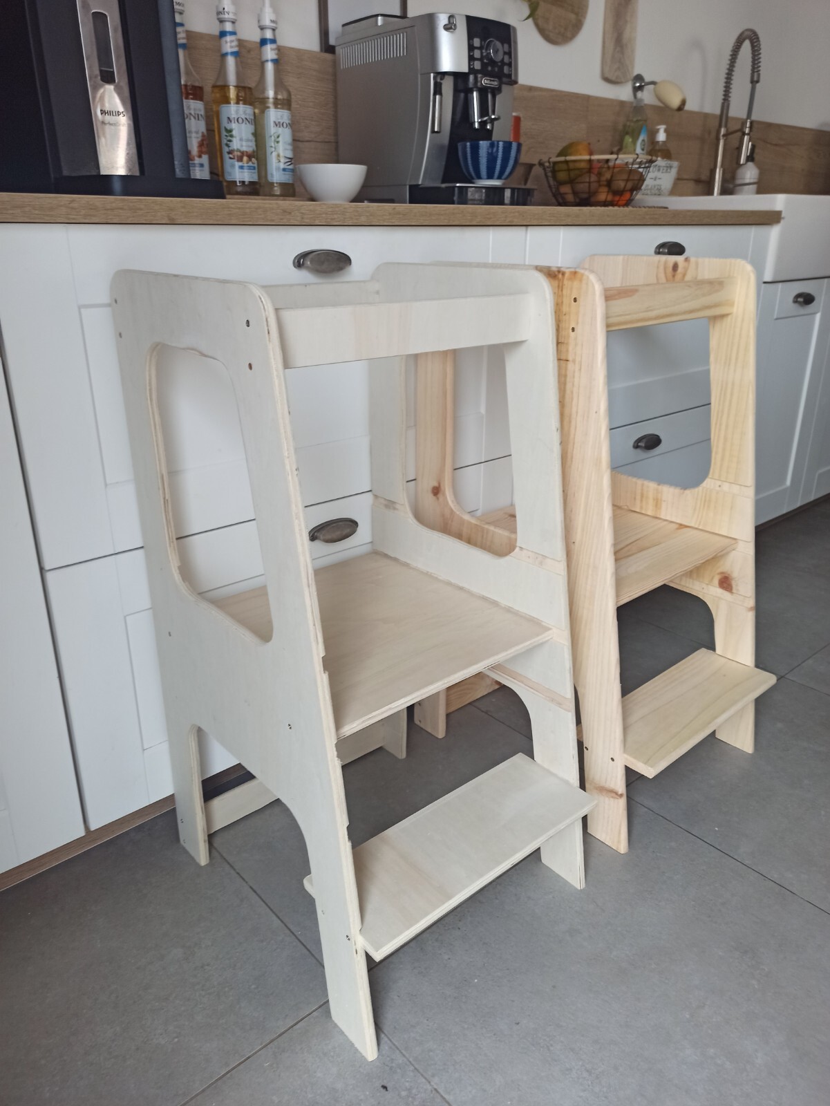 Tour d'observation Montessori bois pour partager les ateliers cuisine en famille