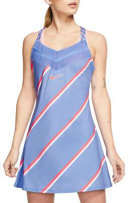 NWT Nike Women's NikeCourt Tennis Dress Dri-FIT Slim Fit Stripe