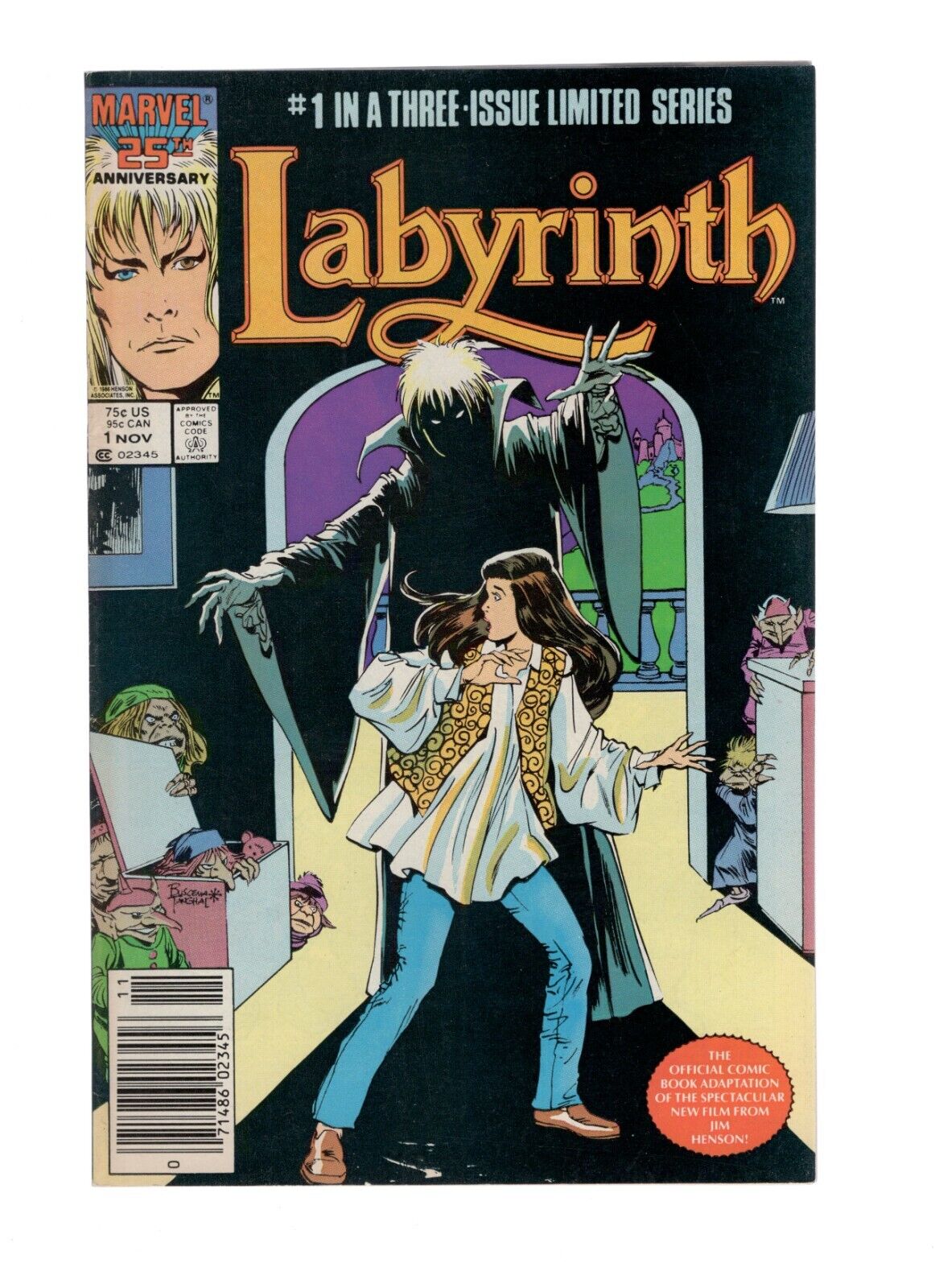 Labyrinth #1 - Newsstand - David Bowie - Marvel Comics 1986 - Higher Grade