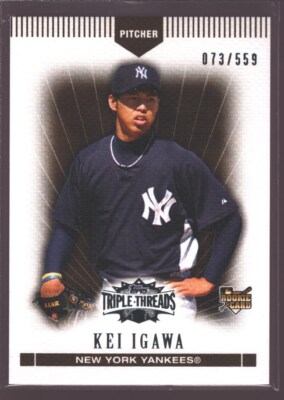 KEI IGAWA 2007 TOPPS TRIPLE THREADS SEPIA ROOKIE CARD MINT RC