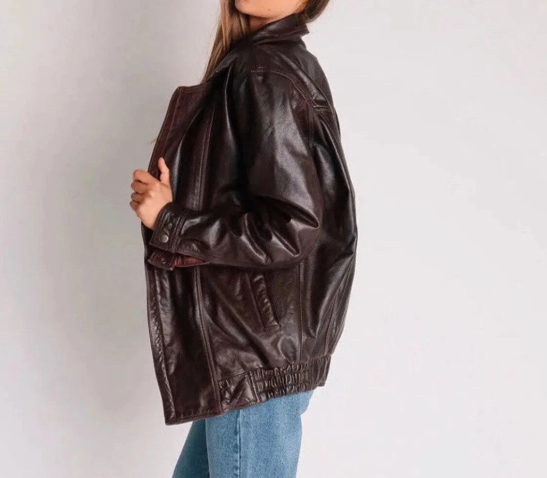 90s Vintage Lamb Leather Jacket a-2