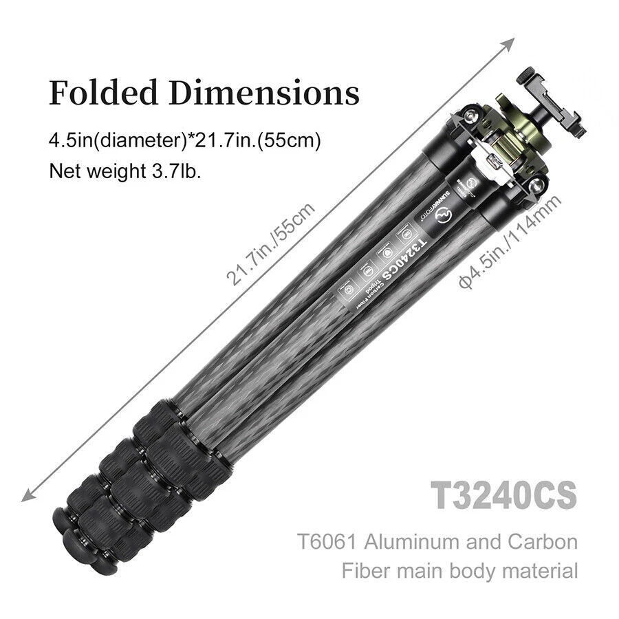 Sunwayfoto T3240CS Hunting Tripod for Shooting Rifle Stand Carbon Fiber - image 2 of 4