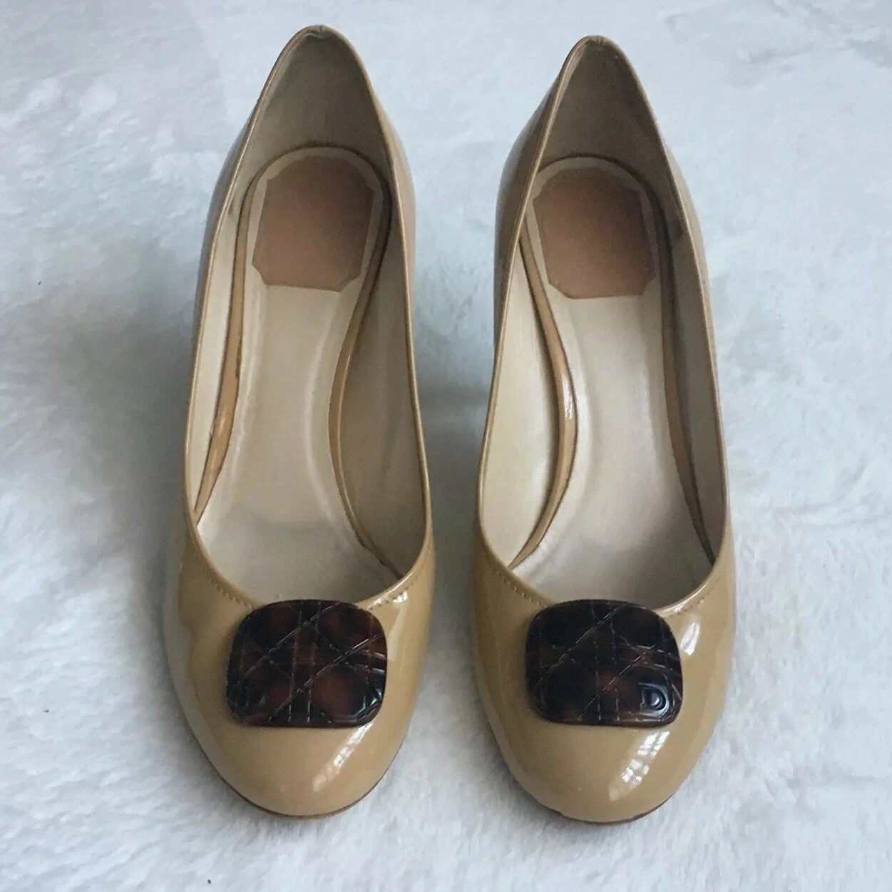 Christian Dior talons nude marron cuir verni 37,5 EU / 7 US   Authentique   Fair