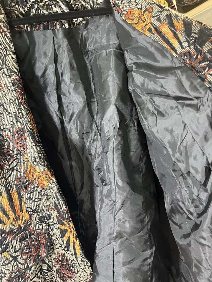 Coldwater Creek Mujer Mixto Media Terciopelo Floral Tapiz Traje Chaqueta Blazer 2x Foto 4 de 4