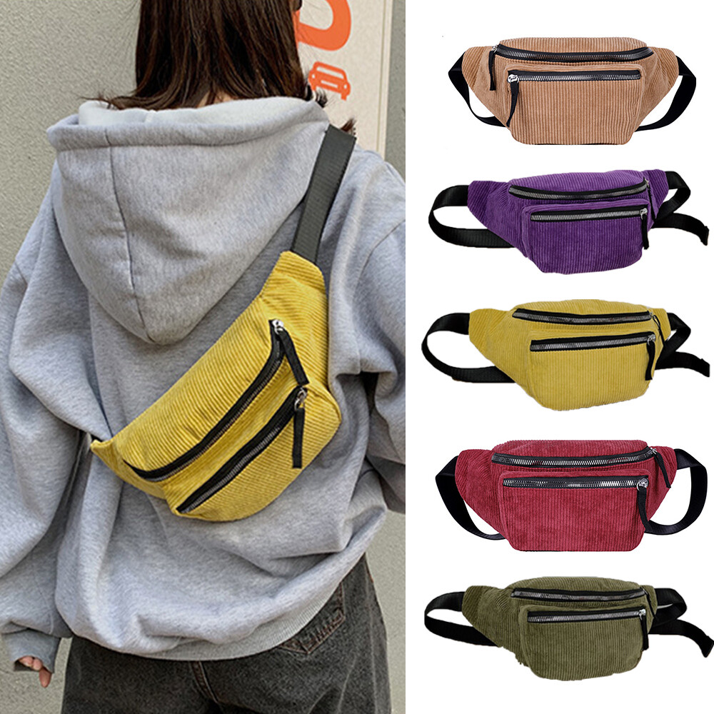 Fanny Pack Corduroy Waist Bag Travel Sport Bag for Girl Women Waist Pack‹