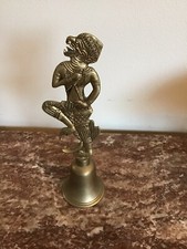 Brass Hand Bell Chinese Dragon Man - Engraved Letter A - Asian