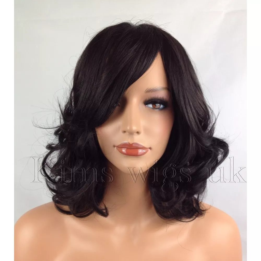 Kim - Black Fringe Bob With Bangs Wig