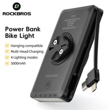 ROCKBROS Bike Light with Built-in Power Bank 5000mAh Portable Mobile Charger