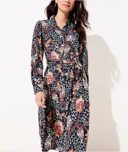 NEW Ann Taylor Loft Paisley Floral Long 