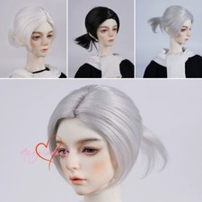 1/3SD10 1/3SD Uncle BJD Short Wig Hair Half Tied Ponytail Center Parting 3Colors
