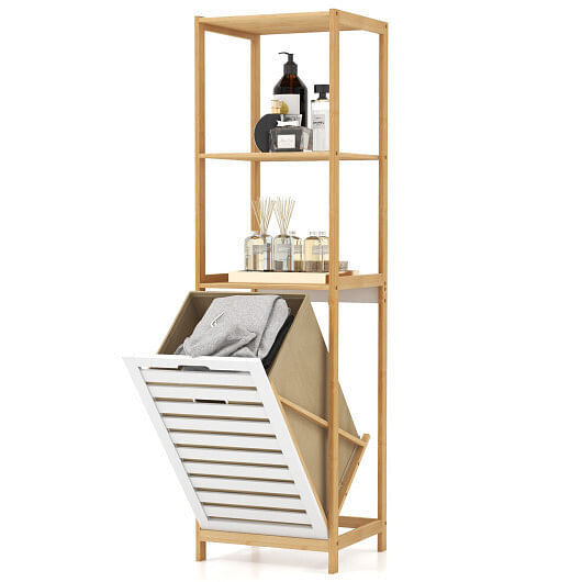 3-Tier Tilt-Out Laundry Hamper with Storage Shelves for Laundry - Main Image