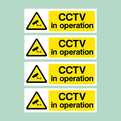 THESIGNWAREHOUSE CCTV Pack of 4 Security, Camera, Warning Plastic Sign / Sticker (MISC2)