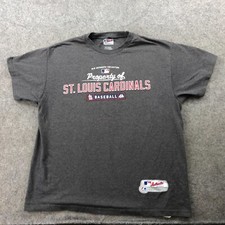 St Louis Cardinals Shirt Mens Large Gray Short Sleeve Property Of *