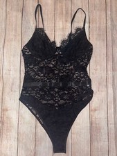 Women  s Medium Black Lace Bodysuit NWOT