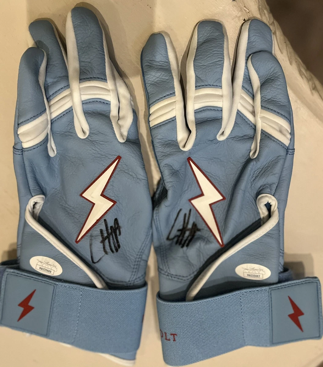 Ian Happ Chicago Cubs Autographed Game Used Batting Gloves JsA