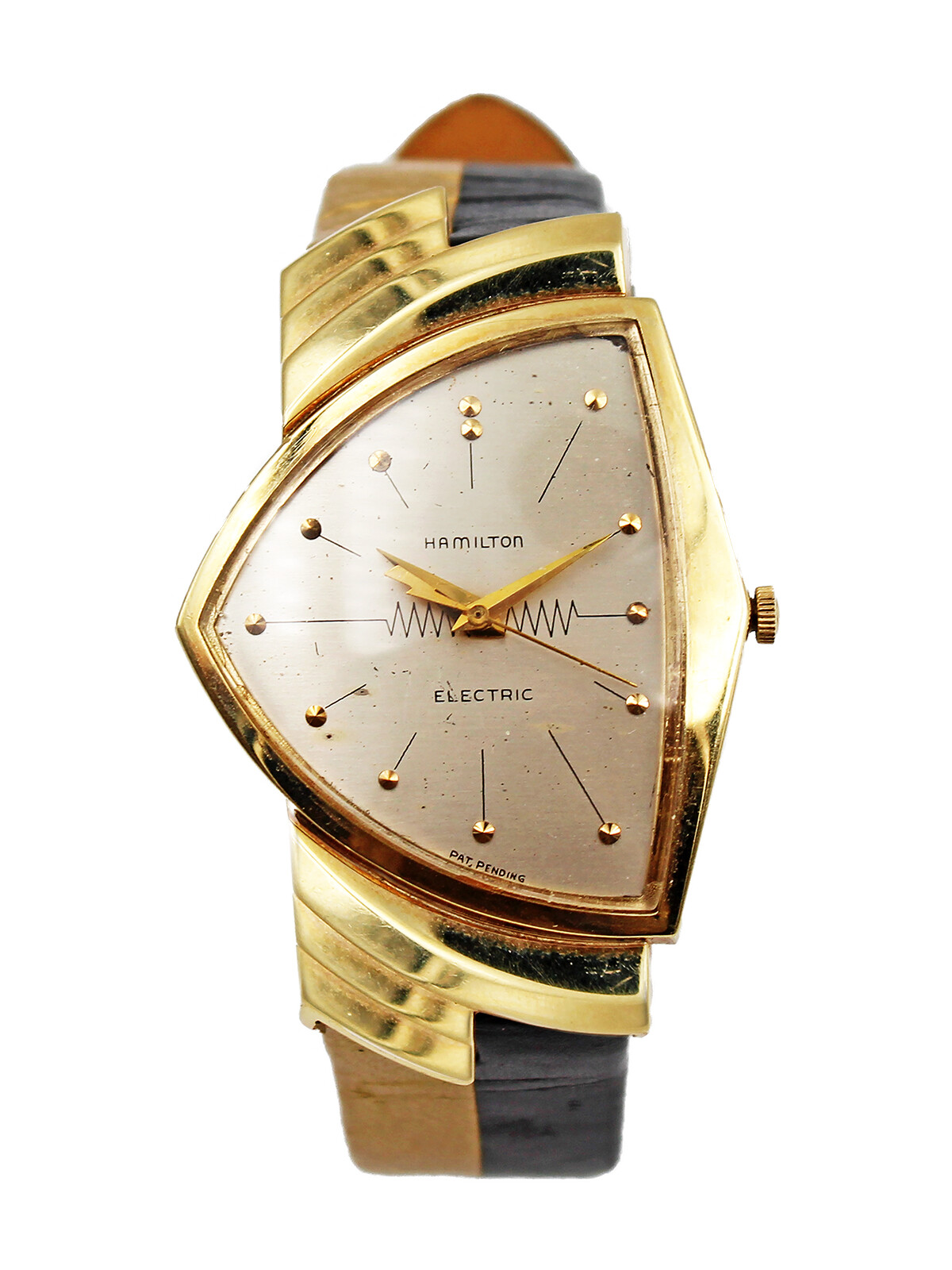 Hamilton Ventura, Electric 14k Yellow Gold Wrist Watch c. 1962