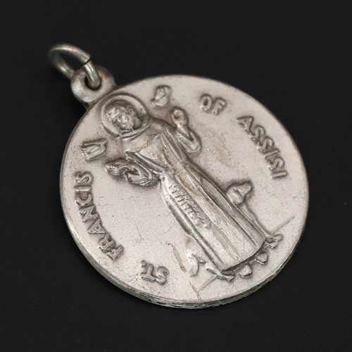 VTG Sterling Silver - JCC Catholic St Francis of Assisi Necklace Pendant - 4g