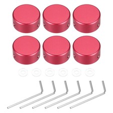 6 Pcs Footswitch Toppers Guitar Pedal Button Caps, Red