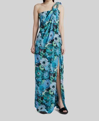stella mccartney one shoulder dress Stella McCartney, Caped one-shoulder satin gown, Women, Red, XL, Dresses, Materialmix