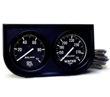 Auto Meter Autogage 2392 Black Two Gauge 2 Console Oil Pressure Water Temp