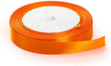 Solid Color Satin Fabric Ribbon Tangerine, 5/8" X 25 Yards 