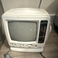 Spectra Vintage Portable Black White TV with AM/FM Radio, 5-inch