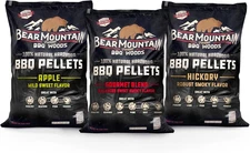 20 lb Wood Pellets for Smoker, 3-Pack, Apple, Hickory & Gourmet Blend