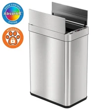 iTouchless 13 Gal Wings Lid Sensor Kitchen Trash Can 13 Gallon Stainless Steel