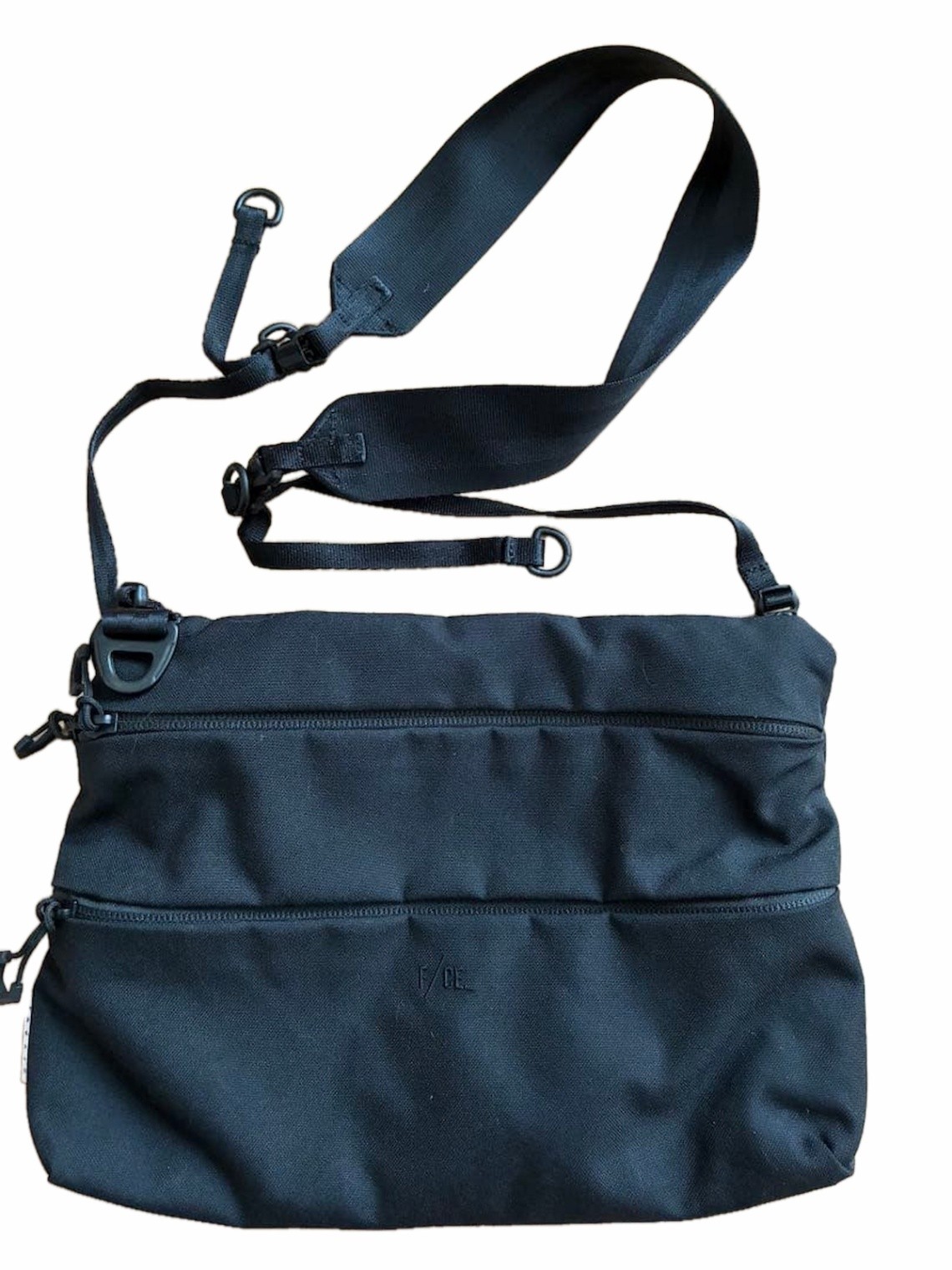 F/CE Black CORDURA Sacoche Crossbody Bag with Zipper Compartments Japan