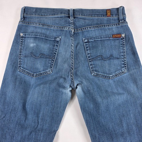 Jeans 7 For All Mankind Carson uomo 32x30 blu lusso performance gamba dritta USA - Foto 18 di 21