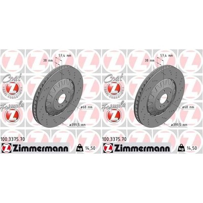 2x ZIMMERMANN BREMSSCHEIBEN 400mm BELÜFTET BREMSSCHEIBE ZWEITEILIG GELOCHT