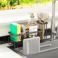 Sponge Holder  Sink Caddy Organizer - Rustproof Kitchen Sink Organizer with H...