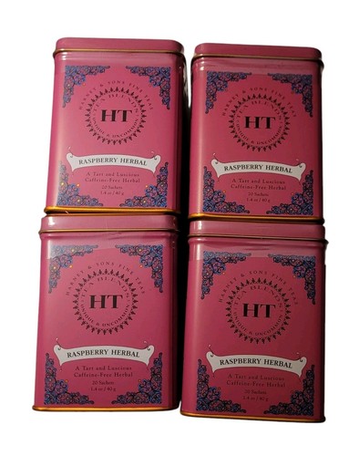 Harney Sons Raspberry Herbal Tea Caffeine Free 20 Sachet Tins x 4 Pack BB 12/26 - Picture 16 of 16