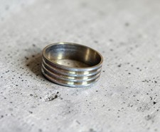 Titanium Stainless Steel Band 3 Groove Ring Size 10 Men's Wedding Band