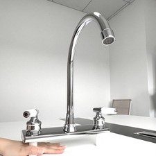 Commercial RV Kitchen Bathroom Bar Basin Sink Faucet Double Handle Mixer Taps