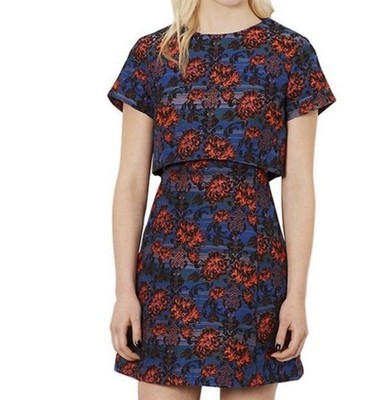 Topshop Brocade Cut out Mini Dress 4