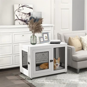 Decorative Dog Crate Furniture with Ventilated Steel Frame