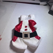 Santa Claus Pet Costume for Small Dogs or Cats - Plush Red and White Christmas