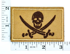 Embroidered Patch - Tactical - Skull - Pirate - Swords - Hook  Loop - NEW