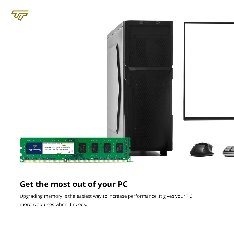 8GB DDR3 1333MHz UDIMM PC3-10600 1.5V CL9 2Rx8 Non-ECC Desktop Memory RAM - Image 4 of 4