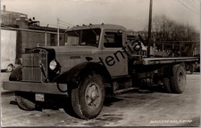 Real Photo 1949 Conte Bros Pittsburgh Autocar Dump Truck Advertising RPPC T258