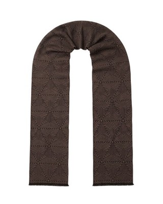 Lanvin 100% Wool Scarf with Geometric Pattern