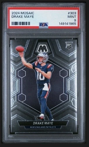 2024 Panini Mosaic Drake Maye #303 (RC) PSA 9