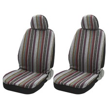 Baja Saddle Blanket Car Seat Covers Front Set Striped Woven Cloth Seat Covers