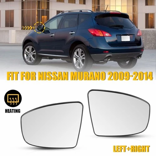 2PCS Left & Right Side Rearview Mirror Glass Heated For 2009-2014 Nissan Murano