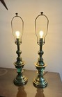Stiffel Hollywood Regency Brass Lamps, Pair, Set of 2, 26” Tall Table Lamps 70’s — photo 4