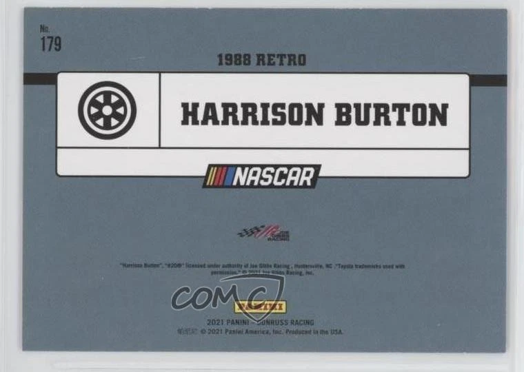 2021 Panini Donruss NASCAR Retro 1988 Pink /25 Harrison Burton #179 - Image 2 of 2