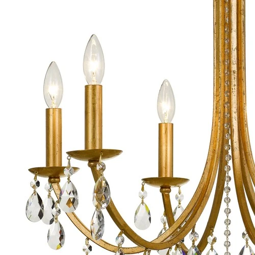 Crystorama Bridgehampton 26"W Antique Gold 6-Light Crystal Chandelier - Picture 3 of 6