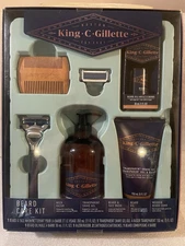 King C Gillette Beard Care Kit Mens Shave Grooming Razor Beard Oil Face wash New