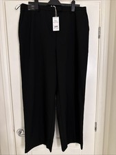 Next Women’s Black Wide Leg Trousers Size 18R BNWT
